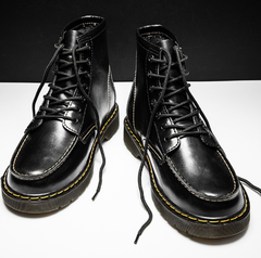 Men's High-Top Cowhide Martin Trendy Tooling Boots