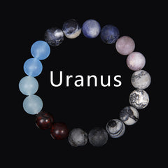 Volcanic Rock Eight Planets Solar System Bracelet
