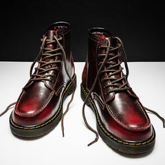 Men's High-Top Cowhide Martin Trendy Tooling Boots