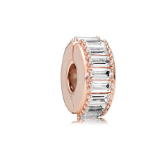 S925 Silver Rose Gold Sparkling Silicone Clip DIY Beads