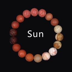 Volcanic Rock Eight Planets Solar System Bracelet