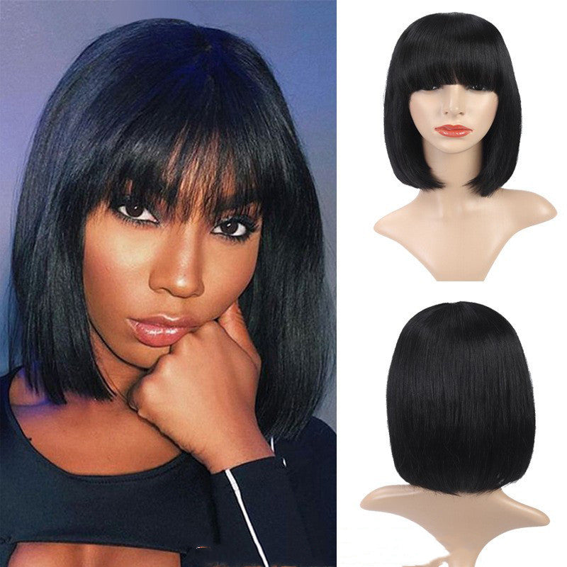 European and American Bob Wigs with Bangs