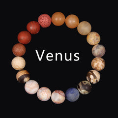 Volcanic Rock Eight Planets Solar System Bracelet
