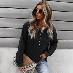 Trendy Women's Long-Sleeved Round Neck Pullover Sweater