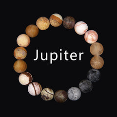 Volcanic Rock Eight Planets Solar System Bracelet