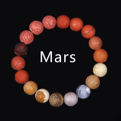 Volcanic Rock Eight Planets Solar System Bracelet