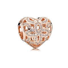 S925 Silver Rose Gold Sparkling Silicone Clip DIY Beads