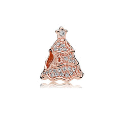 S925 Silver Rose Gold Sparkling Silicone Clip DIY Beads