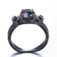 Retro Black Gold Skull Ring for Women