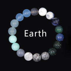 Volcanic Rock Eight Planets Solar System Bracelet