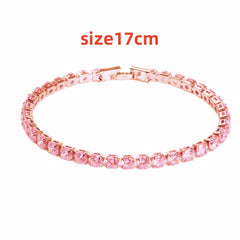 Hip Hop Micro Zircon Tennis Bracelet – 7 Colors, 2 Sizes