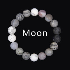 Volcanic Rock Eight Planets Solar System Bracelet