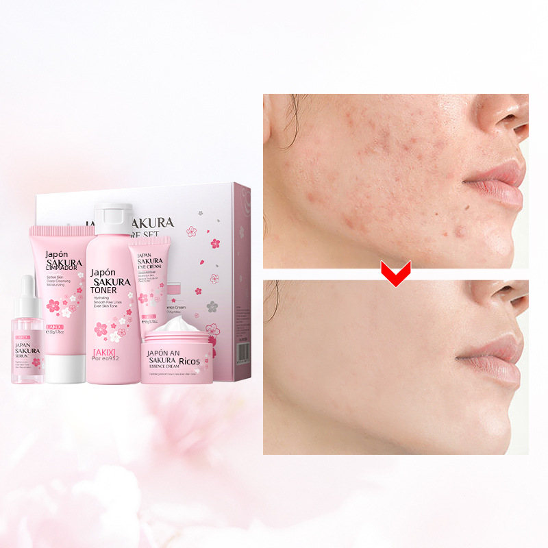 LAIKOU Cherry Blossom Skincare Set - 5 Pieces Gift Box