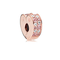 S925 Silver Rose Gold Sparkling Silicone Clip DIY Beads