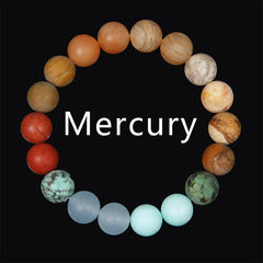 Volcanic Rock Eight Planets Solar System Bracelet