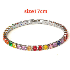 Hip Hop Micro Zircon Tennis Bracelet – 7 Colors, 2 Sizes